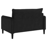 XXL Armchair Black Velvet - Top-Down View