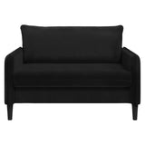 XXL Armchair Black Velvet - Front View