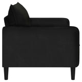 XXL Armchair Black Velvet - Side View
