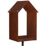 Bird Feeder Weathering Steel Rusty - Rear View