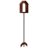 Bird Feeder Weathering Steel Rusty - Front View