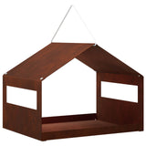 Hanging Bird Feeder Weathering Steel Rusty 30 x 23 x 23 cm