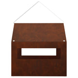 Hanging Bird Feeder Weathering Steel Rusty 30 x 23 x 23 cm - Top-Down View