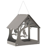 Hanging Bird Feeder Weathering Steel Rusty - Side View