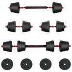 2-in-1 Dumbbell Set 40 kg Black and Red Cement and Iron Sand