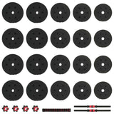 2-in-1 Dumbbell Set 40kg Black and Red Cement and Iron Sand