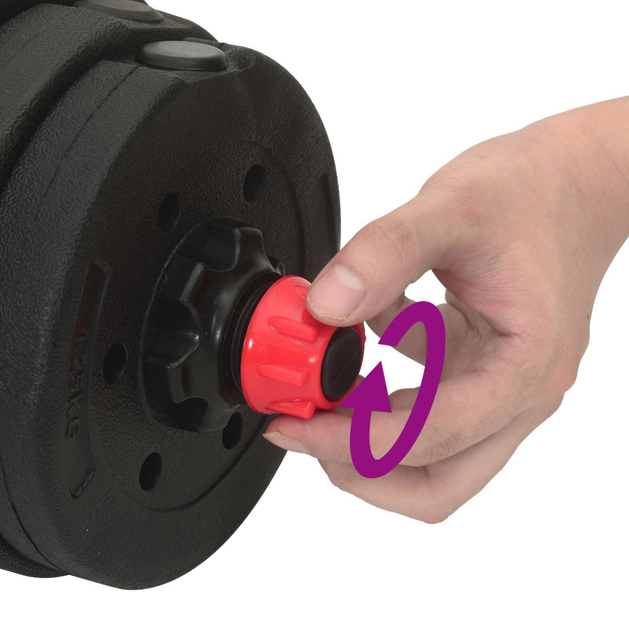 2-in-1 Dumbbell Set 40 kg Black and Red Cement and Iron Sand