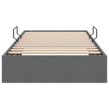 Ottoman Bed Frame with Storage Dark Grey 90 x 190 cm Fabric - Close-Up Angle