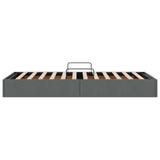 Ottoman Bed Frame with Storage Dark Grey 90 x 190 cm Fabric - Low Angle