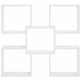 Wall Shelf White 99.5 x 17 x 91 cm Engineered Wood - Front View