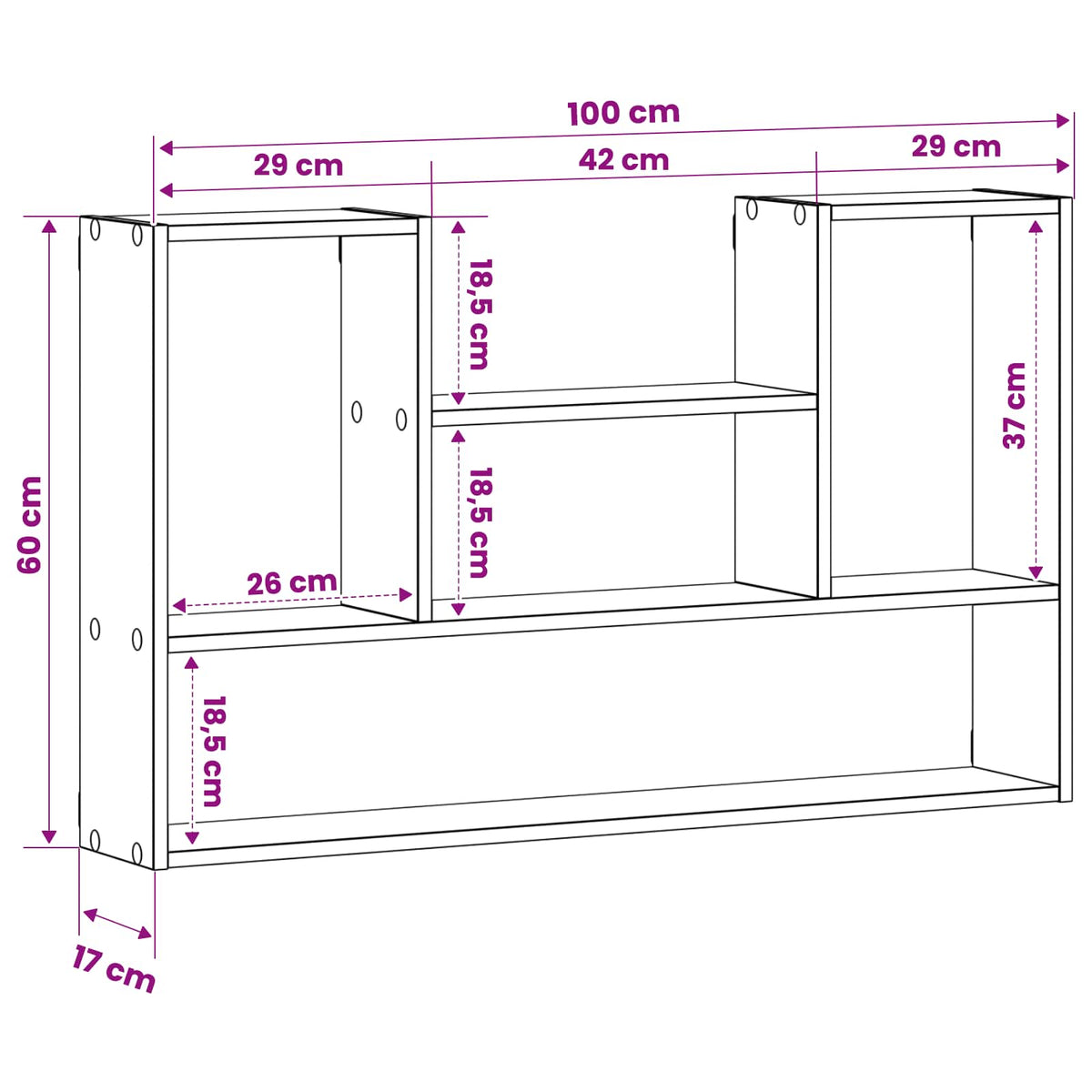 Wall Shelf White 100 x 17 x 60 cm Engineered Wood