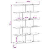Wall Shelf White 70 x 17 x 101 cm Engineered Wood