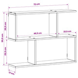 Wall Shelf White 72 x 17 x 55.5 cm Engineered Wood - 45-Degree Angle