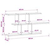 Wall Shelf White 100 x 17 x 45.5 cm Engineered Wood - 45-Degree Angle