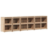 Outdoor Kitchen Cabinet MEPPEL 4 pcs Natural Solid Pine Wood