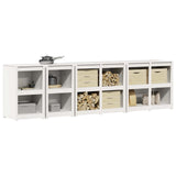 Outdoor Kitchen Cabinet MEPPEL 4 pcs White Solid Pine Wood - Side View