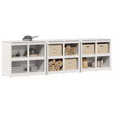Outdoor Kitchen Cabinet MEPPEL 3 pcs White Solid Pine Wood - Side View