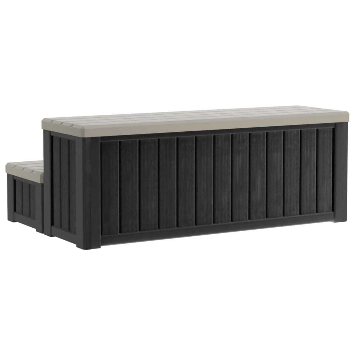Hot Tub Step with Storage 2-Step Brown and Grey 93 x 57 x 35 cm