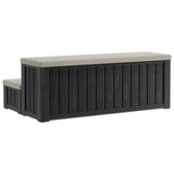 Hot Tub Step with Storage 2-Step Brown and Grey 93 x 57 x 35 cm