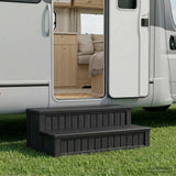 Hot Tub Step with Storage 2-Step Black 93 x 57 x 35 cm PP - Side View