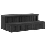 Hot Tub Step with Storage 2-Step Black 93 x 57 x 35 cm PP - Front View