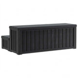 Hot Tub Step with Storage 2-Step Black 93 x 57 x 35 cm PP