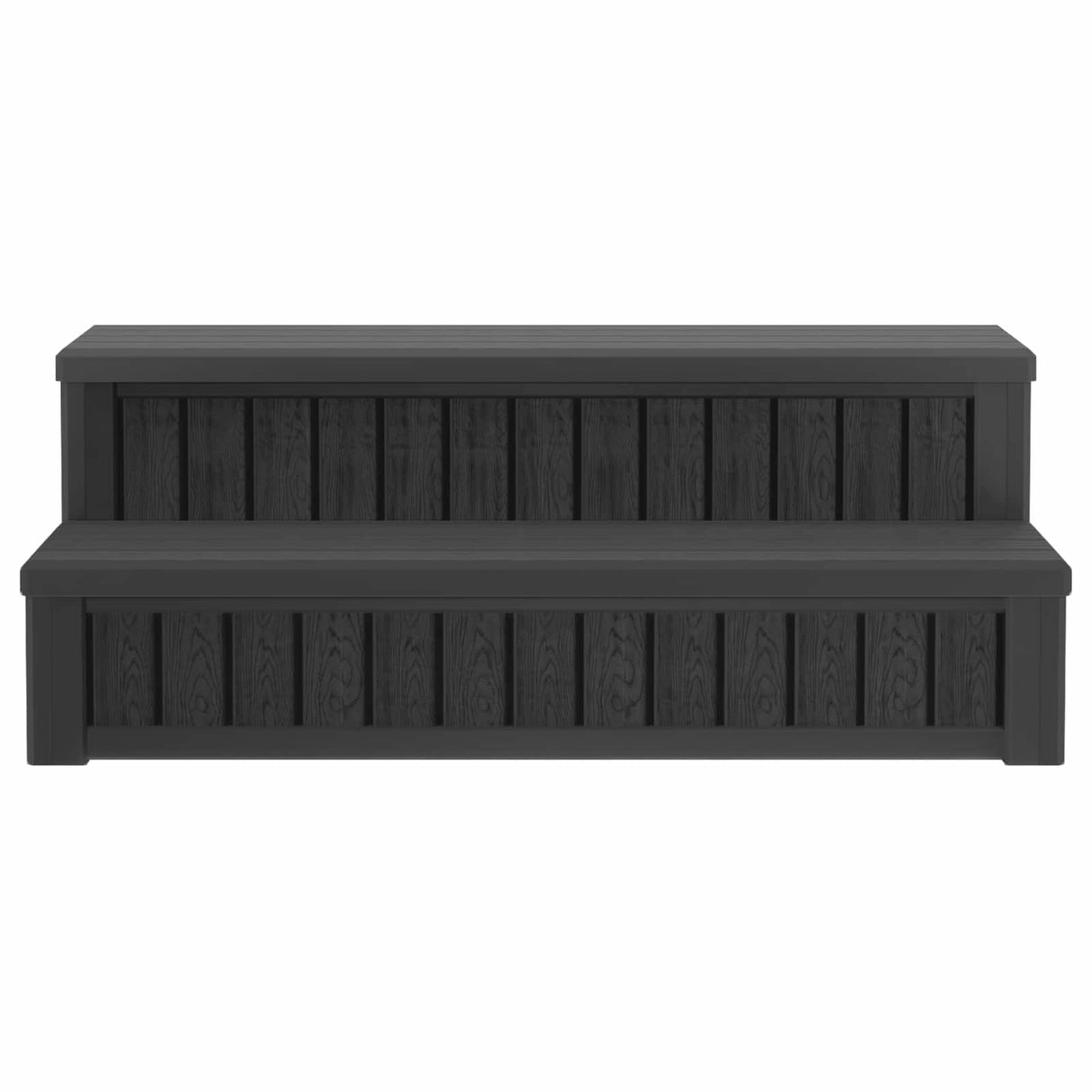 Hot Tub Step with Storage 2-Step Black 93 x 57 x 35 cm PP