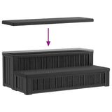 Hot Tub Step with Storage 2-Step Black 93 x 57 x 35 cm PP - Extra Image