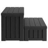Hot Tub Step with Storage 2-Step Black 93 x 57 x 35 cm PP - 45-Degree Angle