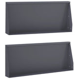 Retaining Wall 2 pcs 100 x 12 x 50 cm Steel Anthracite