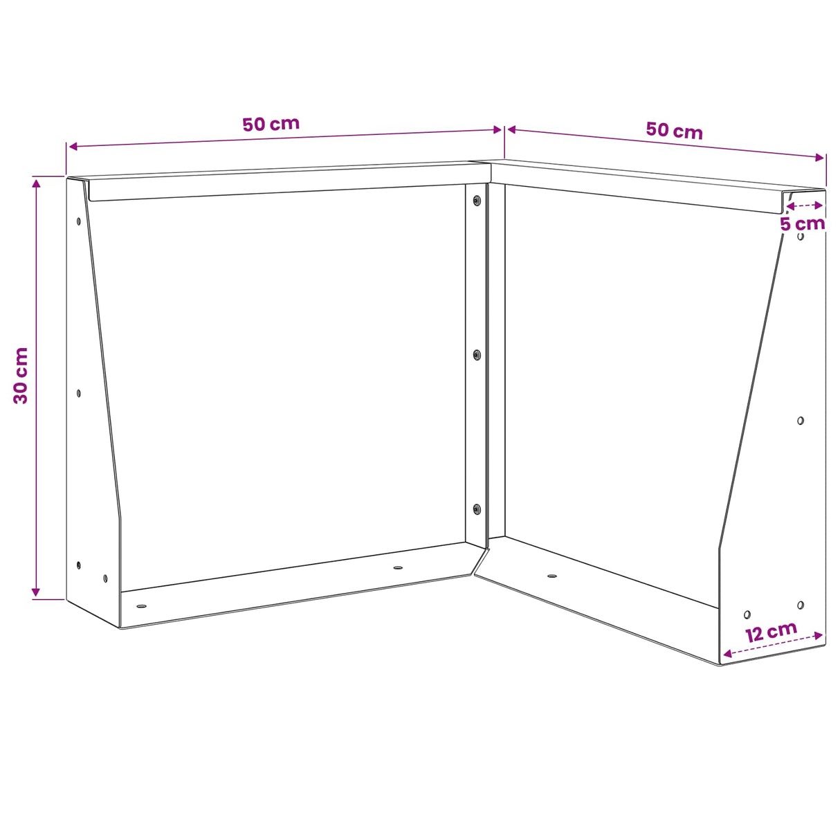 Retaining Wall 2 pcs 50 x 50 x 30 cm Steel Anthracite