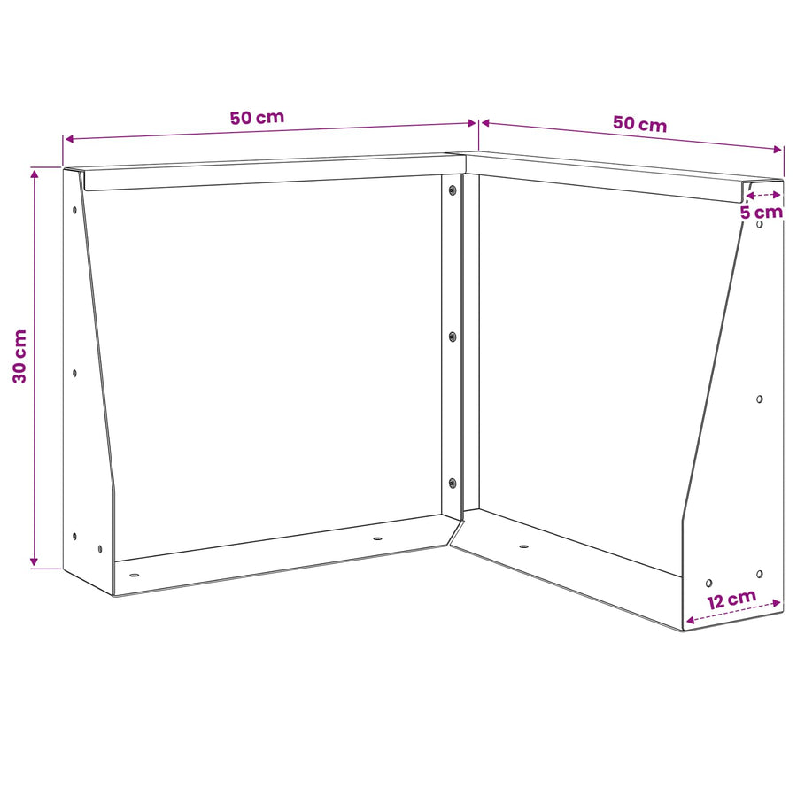 Retaining Wall 2 pcs 50 x 50 x 30 cm Steel Anthracite
