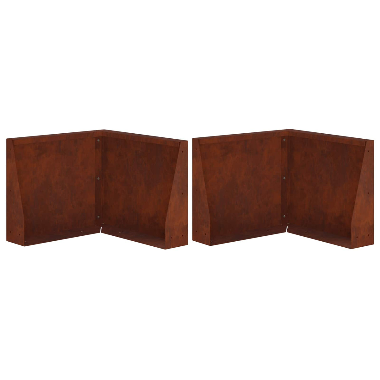 Retaining Wall 2 pcs 50 x 50 x 40 cm Weathering Steel Rusty