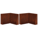 Retaining Wall 2 pcs 50 x 50 x 50 cm Weathering Steel Rusty