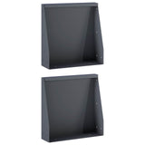 Retaining Wall 2 pcs 40 x 12 x 30 cm Steel Anthracite