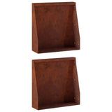 Retaining Wall 2 pcs 40 x 12 x 40 cm Weathering Steel Rusty