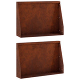 Retaining Wall 2 pcs 60 x 12 x 30 cm Weathering Steel Rusty