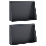 Retaining Wall 2 pcs 60 x 12 x 50 cm Steel Anthracite