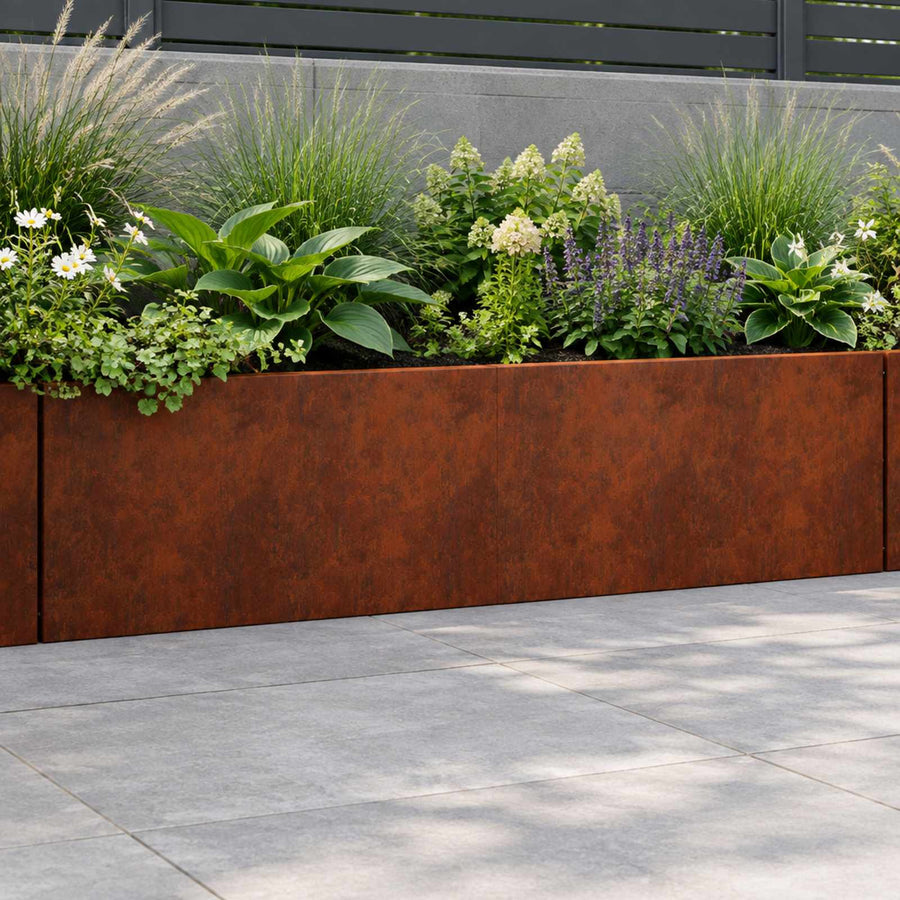 Retaining Wall 2 pcs 80 x 12 x 50 cm Weathering Steel Rusty