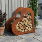 Log Holder 41 x 40 x 20 cm Weathering Steel Rusty