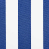 Awning Replacement Fabric Blue and White 300 x 250 cm Polyester - Side View