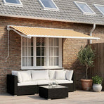Awning Replacement Fabric Yellow and White 300 x 250 cm