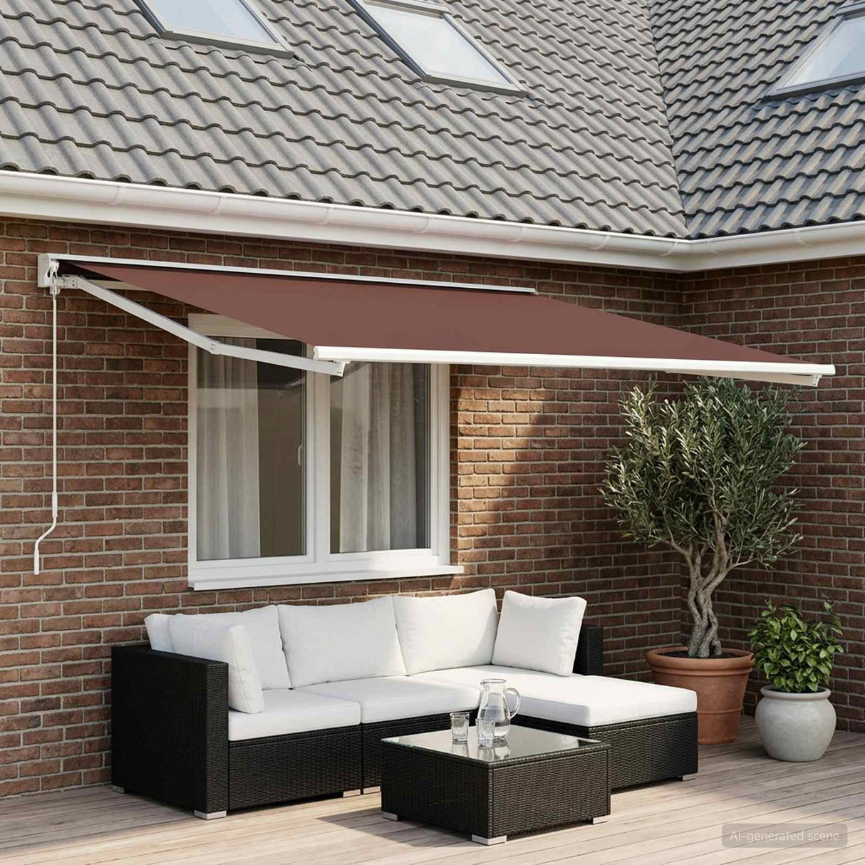 Awning Replacement Fabric Brown 400 x 300 cm Polyester