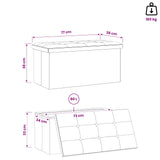 Foldable Storage Bench Dark Grey 180 kg 80 L 77 x 38 x 38 cm
