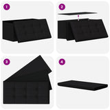 Foldable Storage Bench Black 180 kg 80 L 77 x 38 x 38 cm Linen - Close-Up Angle