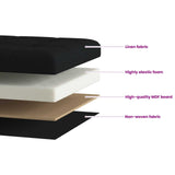 Foldable Storage Bench Black 180 kg 80 L 77 x 38 x 38 cm Linen - Low Angle