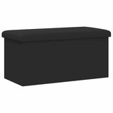 Foldable Storage Bench Black 180 kg 80 L 77 x 38 x 38 cm PVC - Front View