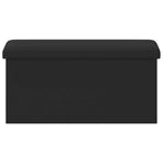 Foldable Storage Bench Black 180 kg 80 L 77 x 38 x 38 cm PVC
