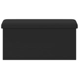 Foldable Storage Bench Black 180 kg 80 L 77 x 38 x 38 cm PVC - Side View