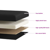 Foldable Storage Bench Black 180 kg 80 L 77 x 38 x 38 cm PVC - Low Angle